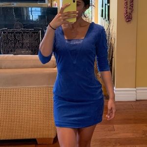 Alberto Makali Suede blue dress